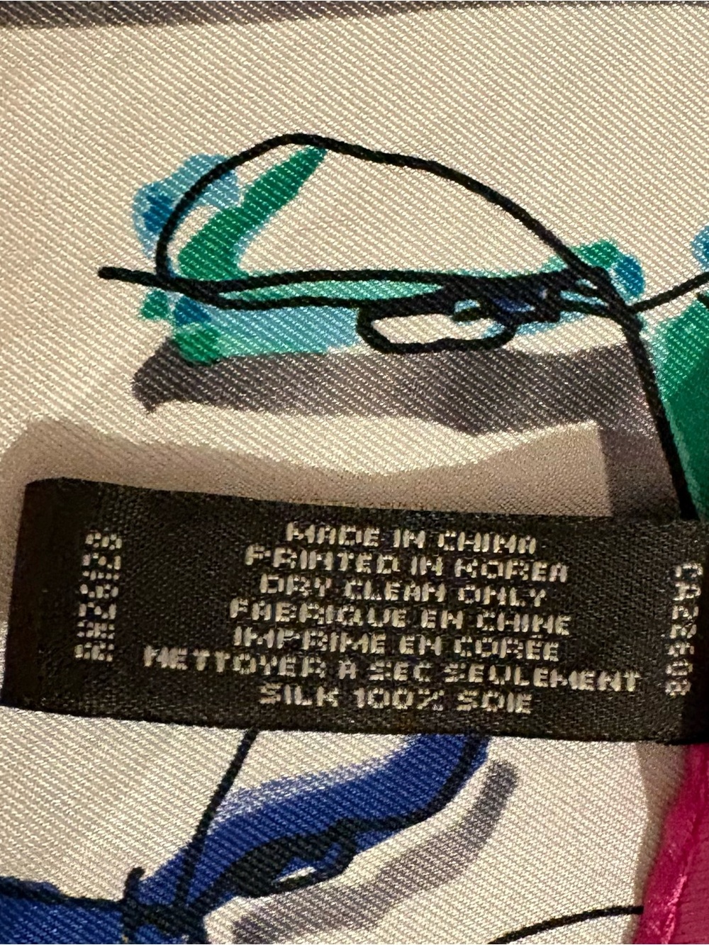 Coach 100% Silk Scarf with Handbag Motif and Pink & Orange Trim - Picture 3 of 7